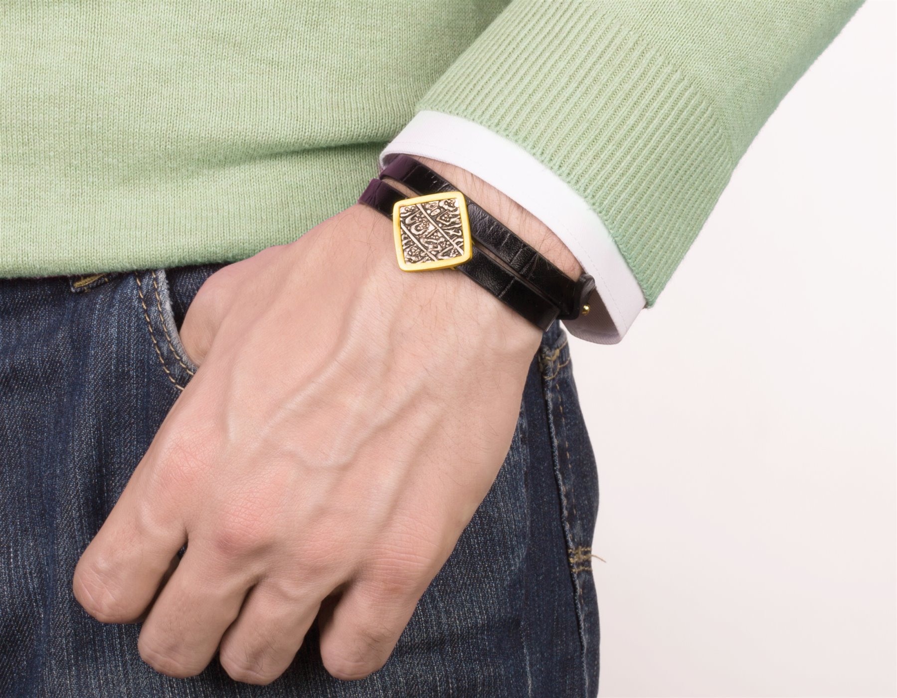 مدل دستبند طلا سکه مربع احمدشاه