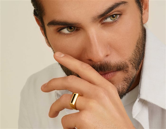 انگشتر طلا مردانه خطی