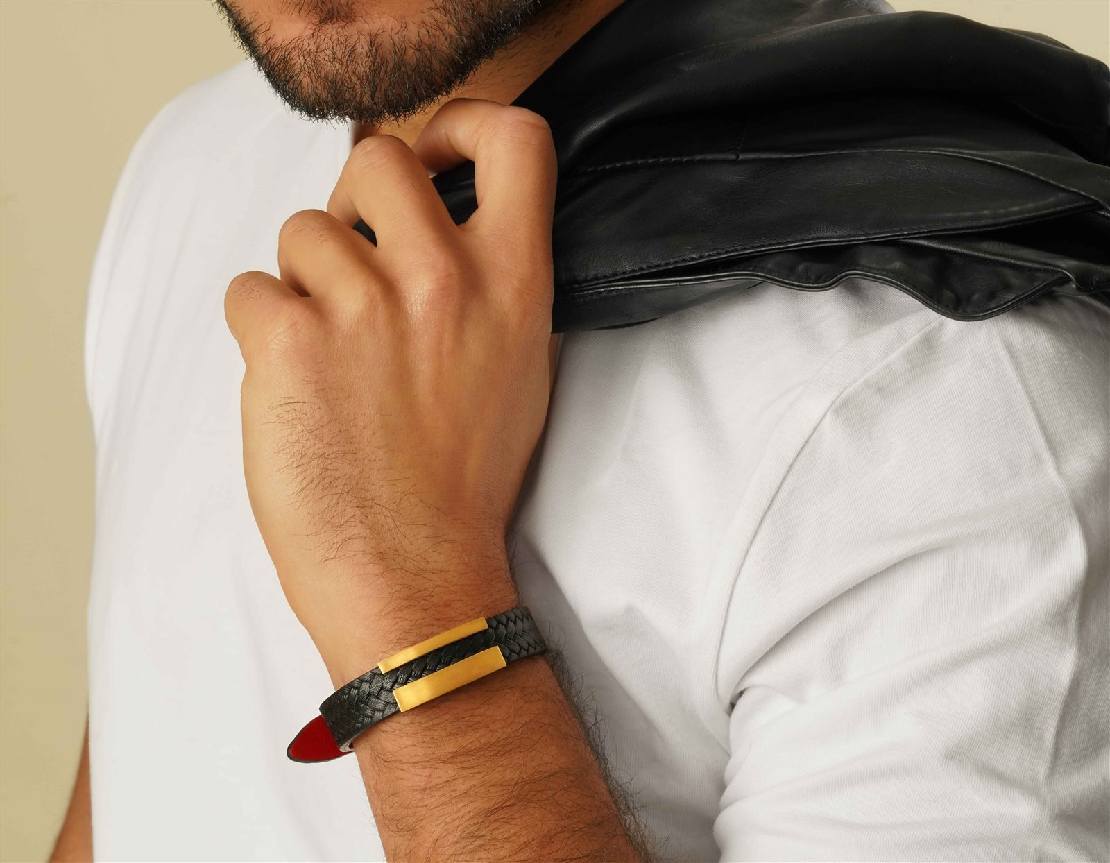 دستبند طلا مردانه راه