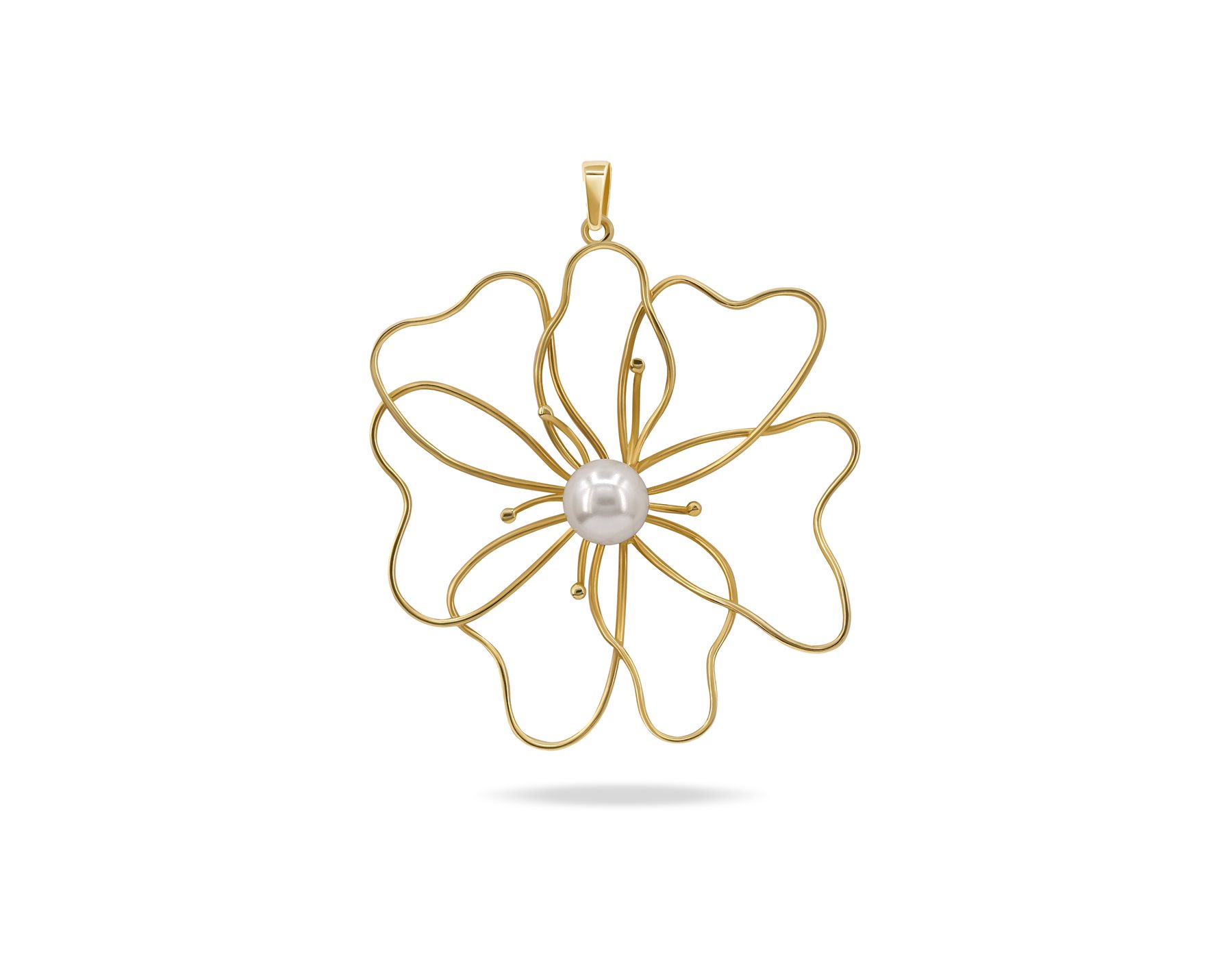 آویز طلا زنانه گل مفتولی بزرگ آویز طلا زنانه گل مفتولی بزرگ