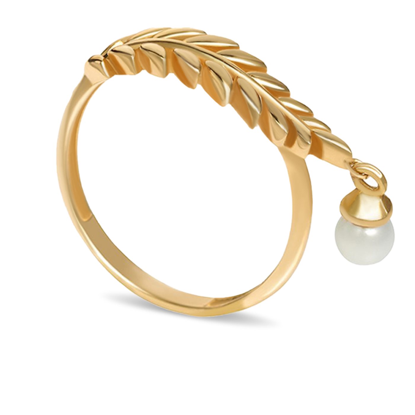 انگشتر طلا زنانه خوشه گندم و مروارید انگشتر طلا زنانه خوشه گندم و مروارید