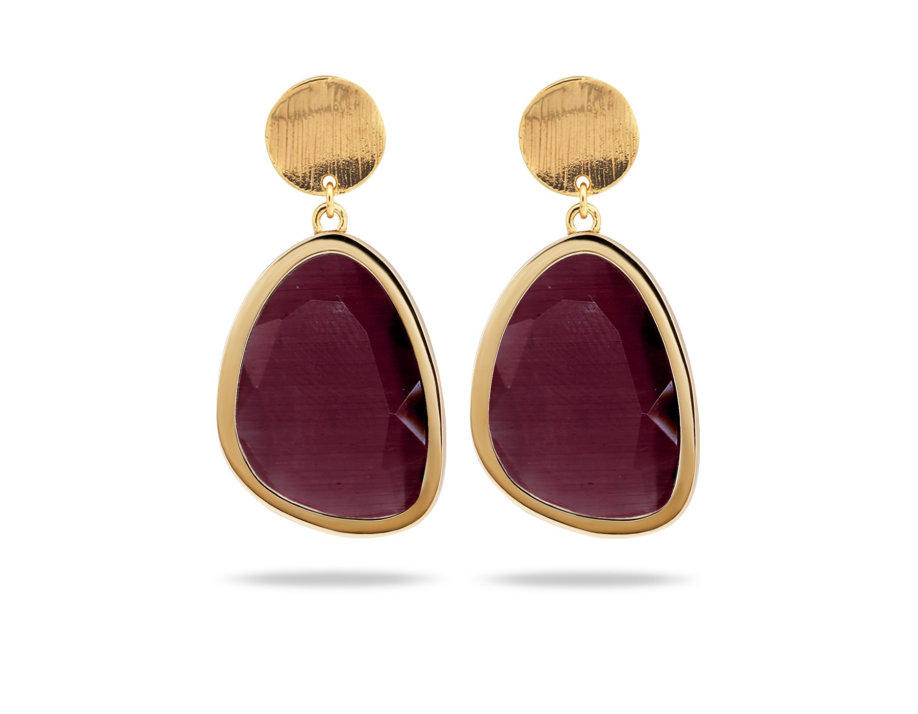 گوشواره طلا زنانه کندی شرابی گوشواره طلا زنانه کندی شرابی