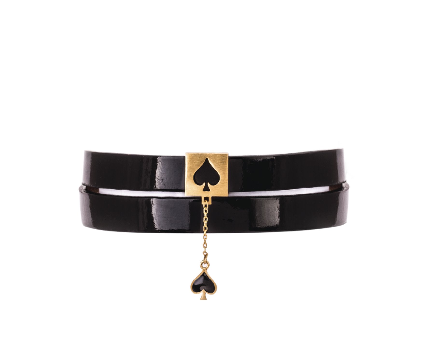 دستبند چرم و طلا پیک آویز