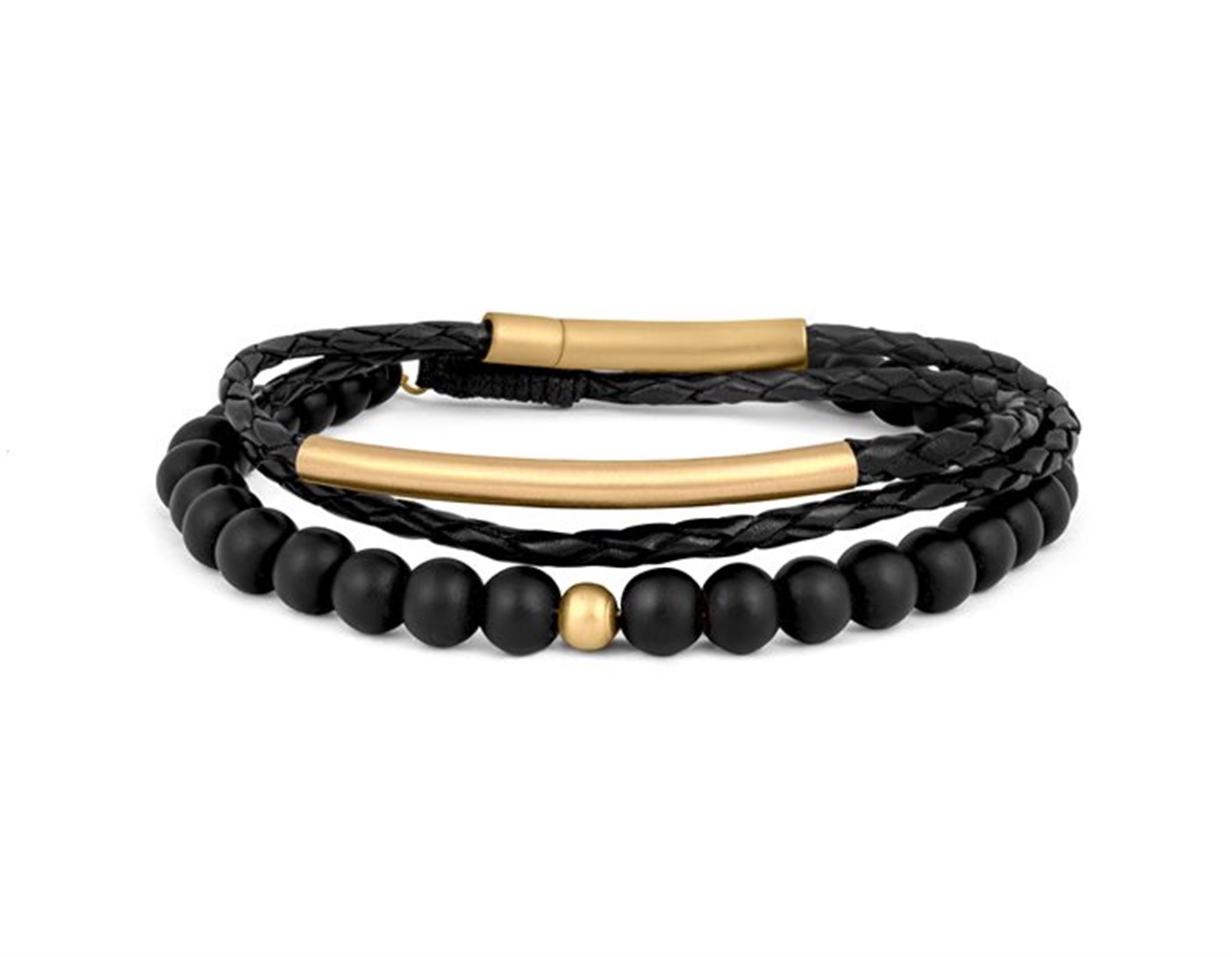 دستبند چرم و طلا مردانه پروفیل مشکی دستبند چرم و طلا مردانه پروفیل مشکی