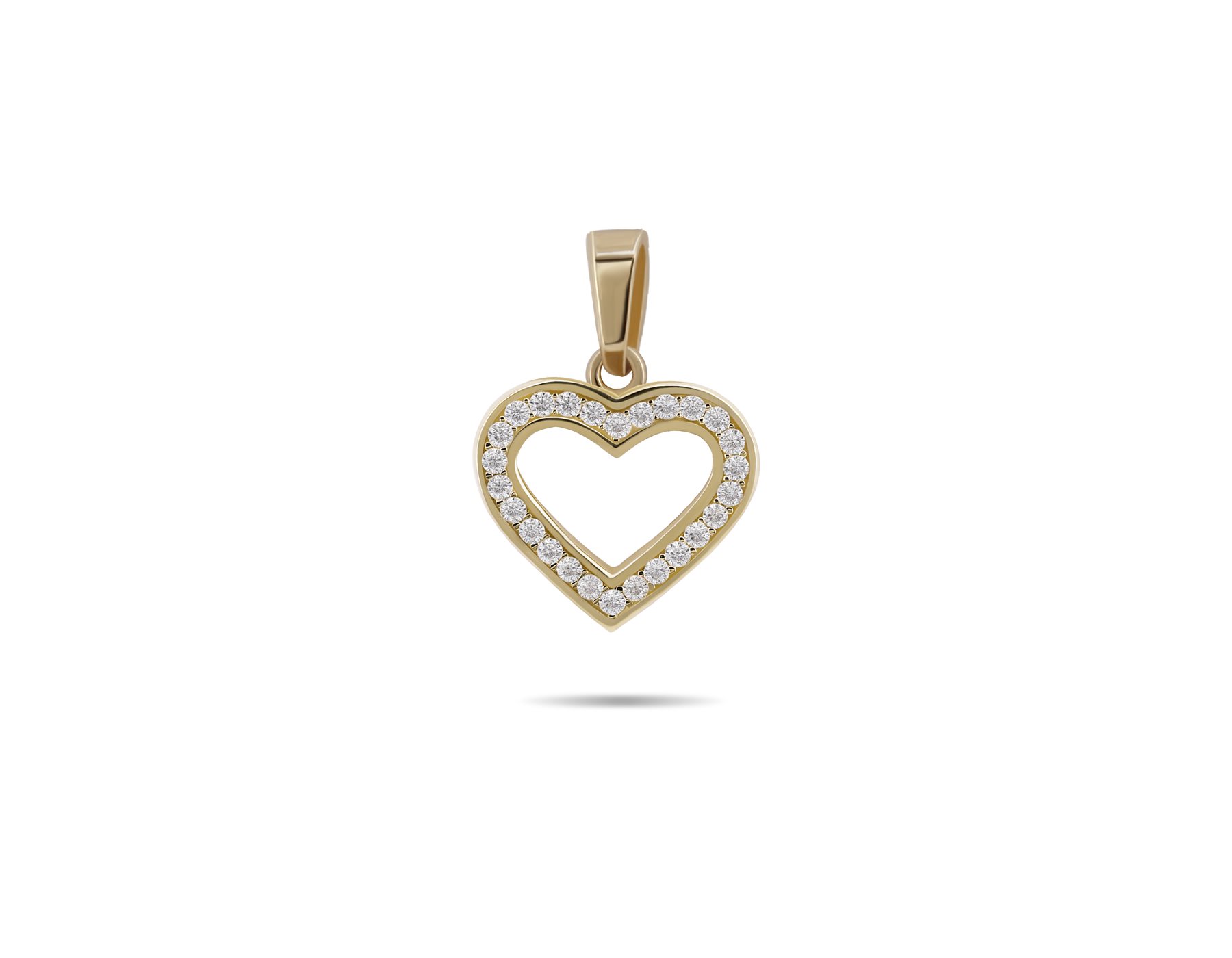 آویز طلا زنانه قلب نگینی آویز طلا زنانه قلب نگینی