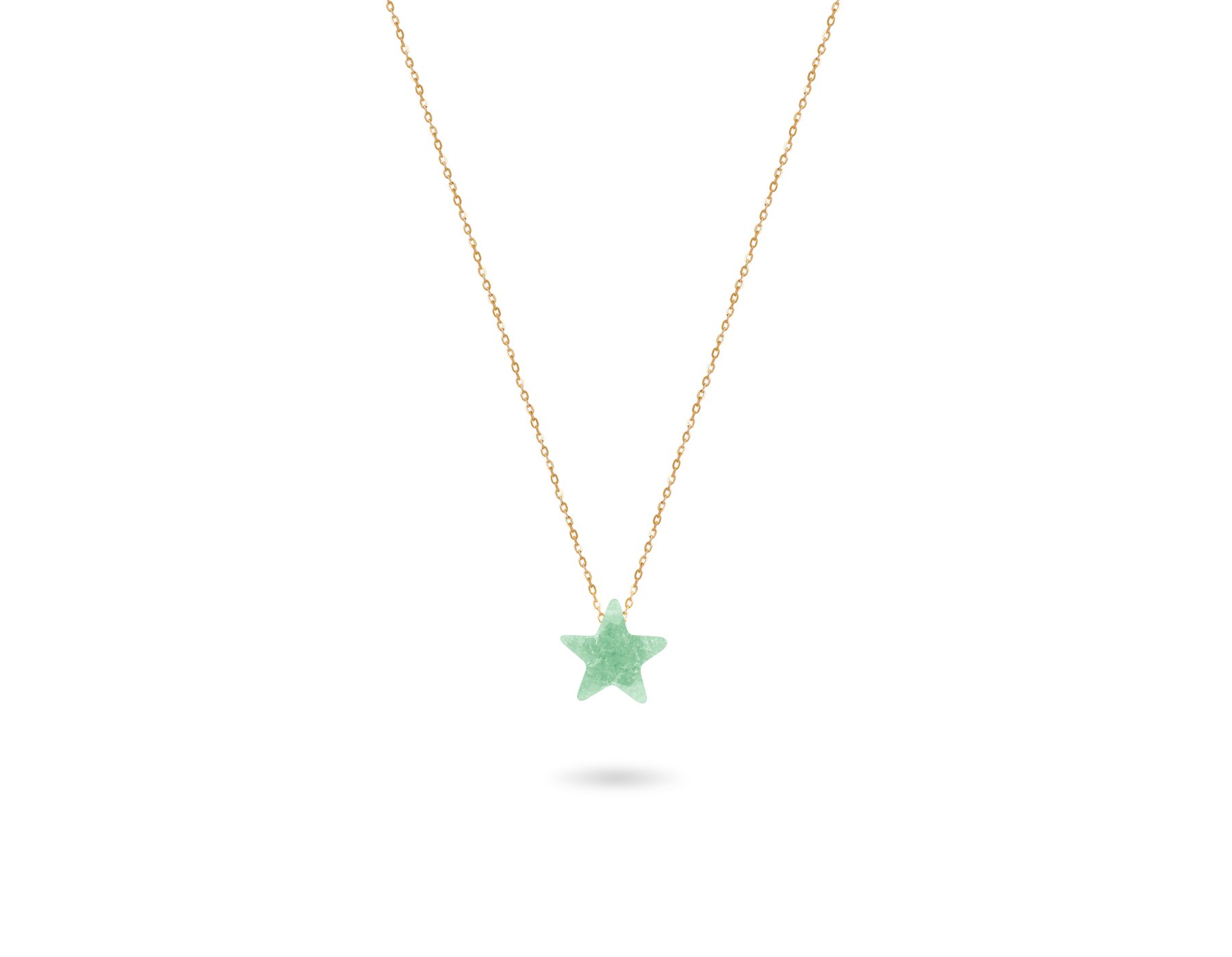 گردنبند طلا پاستیلی ستاره سبز