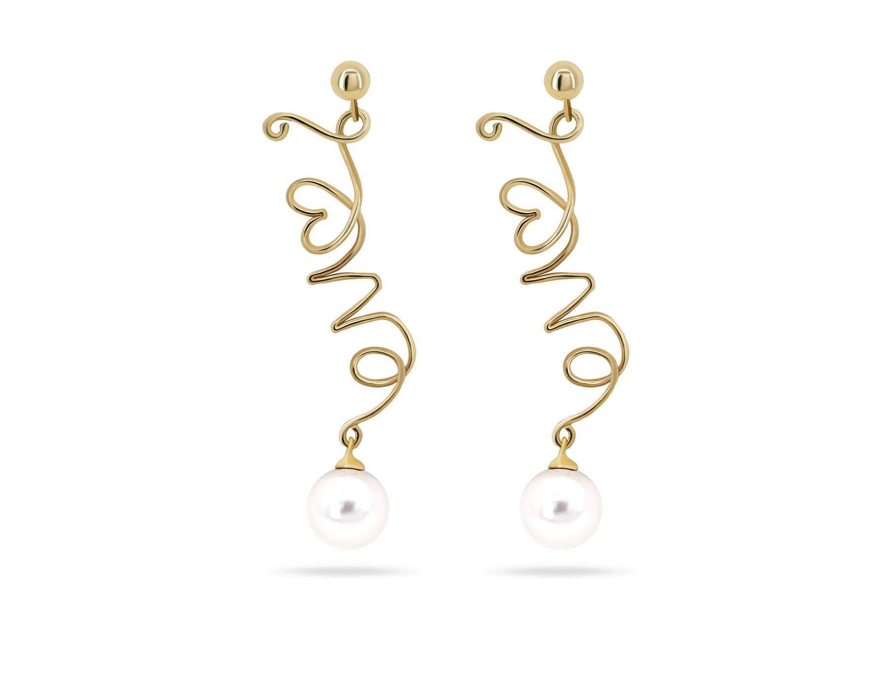 گوشواره طلا زنانه مروارید قلب گوشواره طلا زنانه مروارید قلب