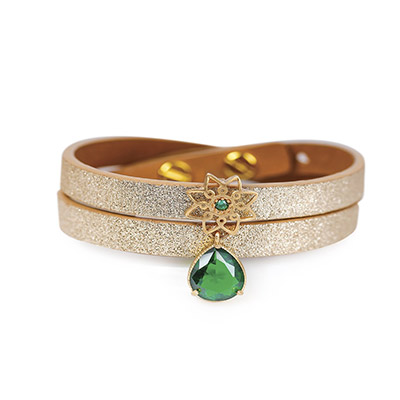 دستبند گل و سنگ سبز