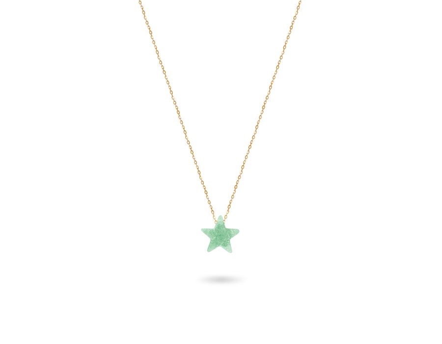 گردنبند طلا پاستیلی ستاره سبز