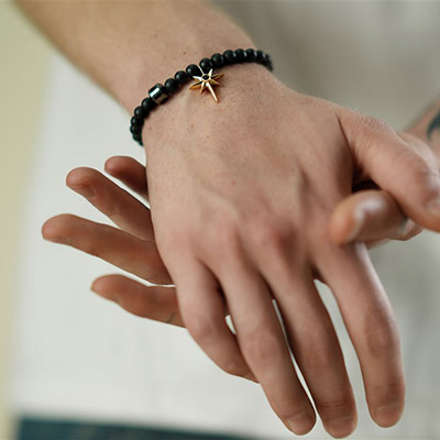 دستبند سنگ و طلا مردانه پولاریس