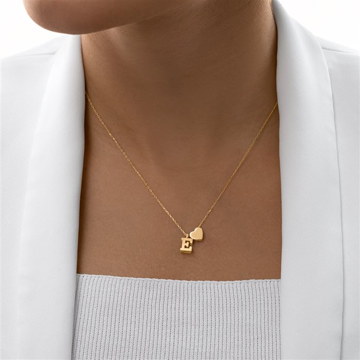 گردنبند طلا زنانه حرف E