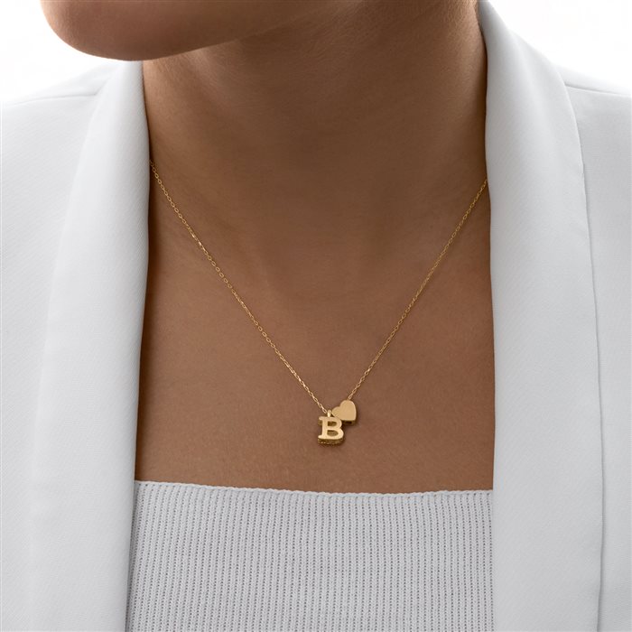گردنبند طلا زنانه حرف B