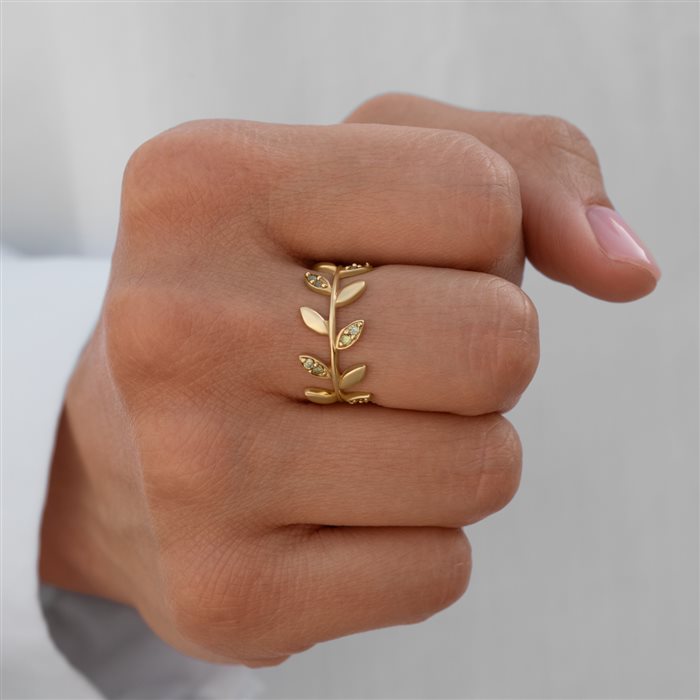 انگشتر طلا زنانه برگ زیتون