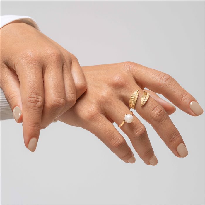 انگشتر طلا زنانه مروارید سفید
