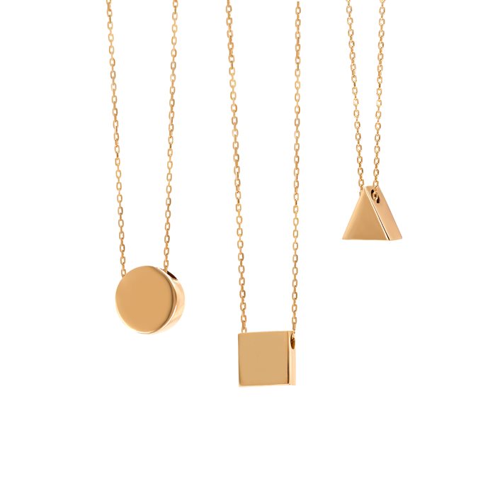 گردنبند طلا زنانه مثلث آینه‌ای