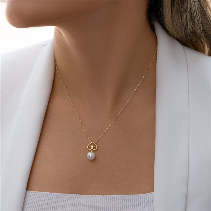 گردنبند طلا زنانه دل آویز