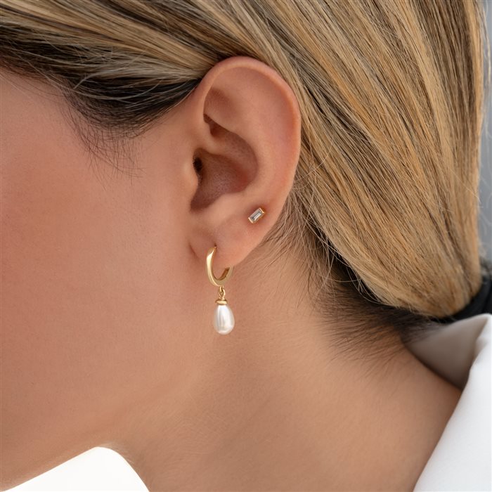 گوشواره طلا زنانه کلیپسی مروارید اشک