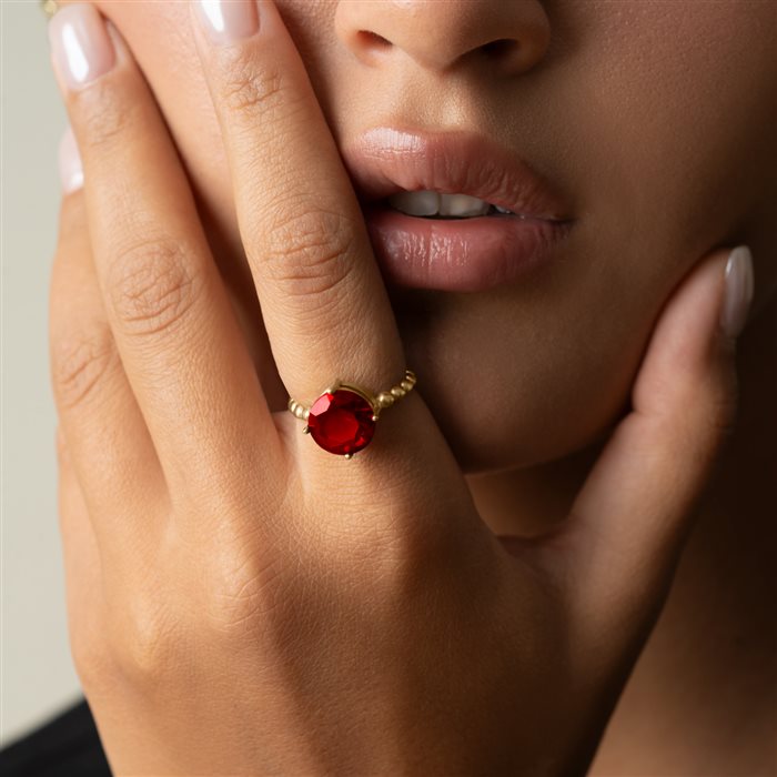 انگشتر طلا زنانه اسکارلت سرخ