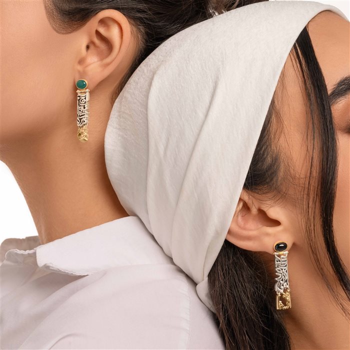 گوشواره طلا زنانه ره شوق مشکی