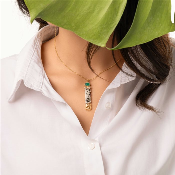 آویز طلا زنانه ره شوق اول سبز