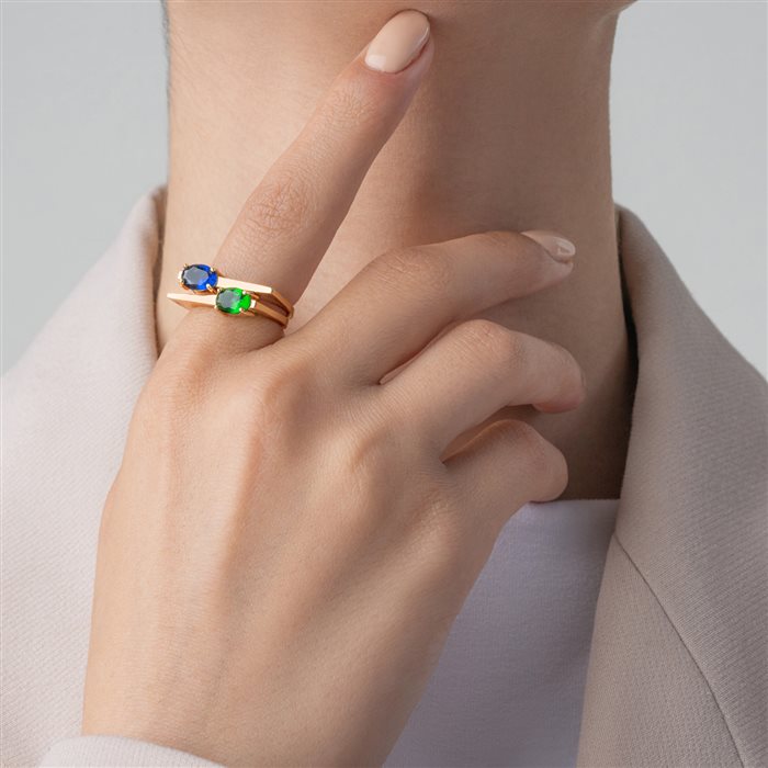 انگشتر طلا زنانه ژانویه سبز