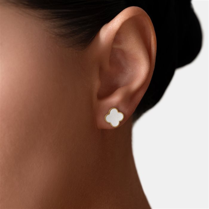 گوشواره طلا ونکلیف سفید