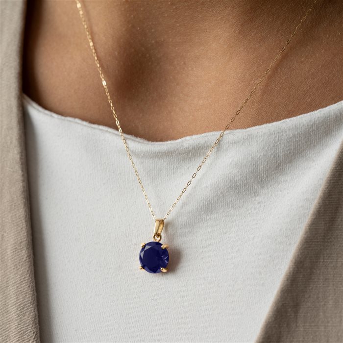 آویز طلا زنانه ویترای گرد آبی