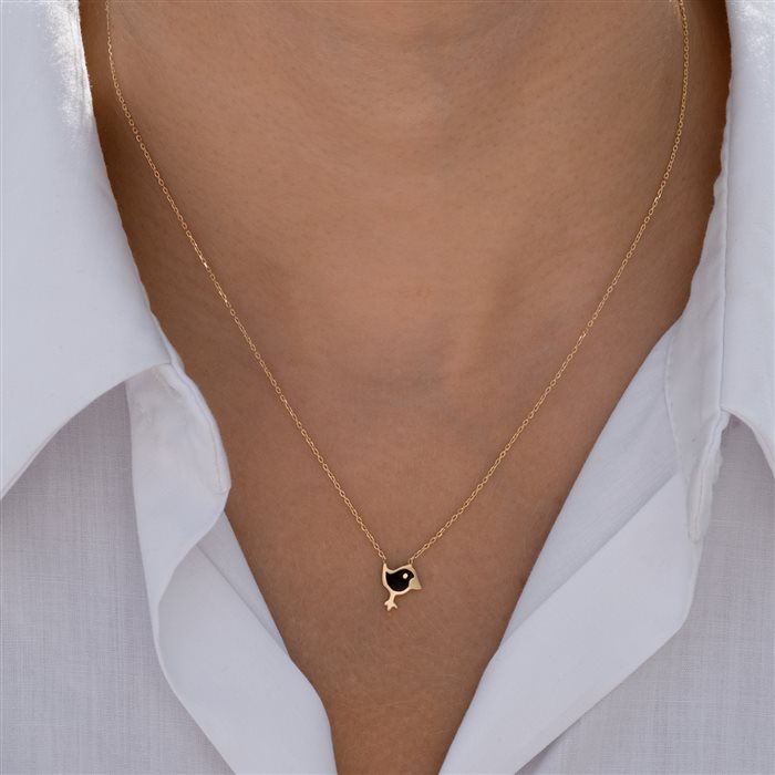 گردنبند طلا زنانه کلاغ