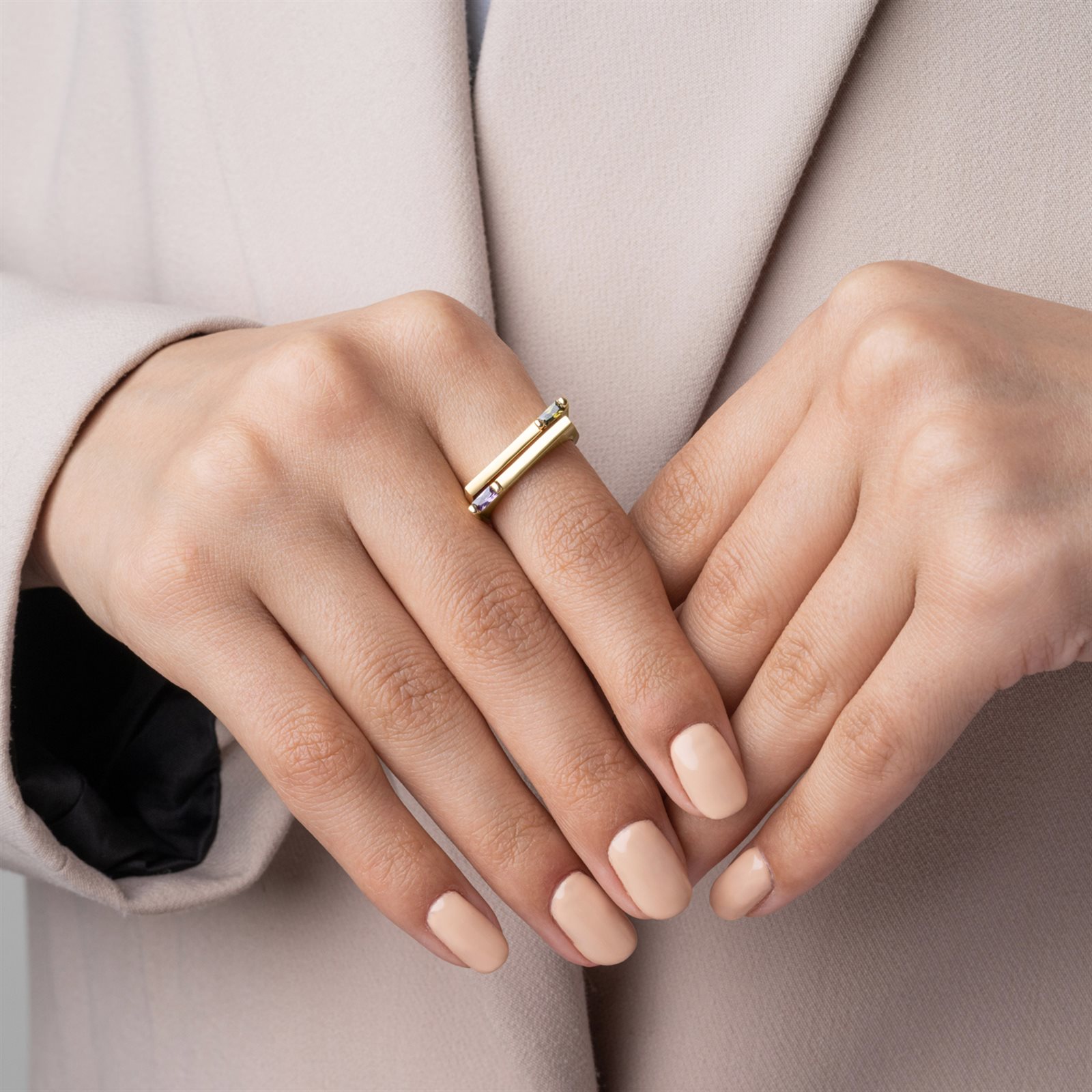 انگشتر طلا شمیم بنفش انگشتر طلا شمیم بنفش