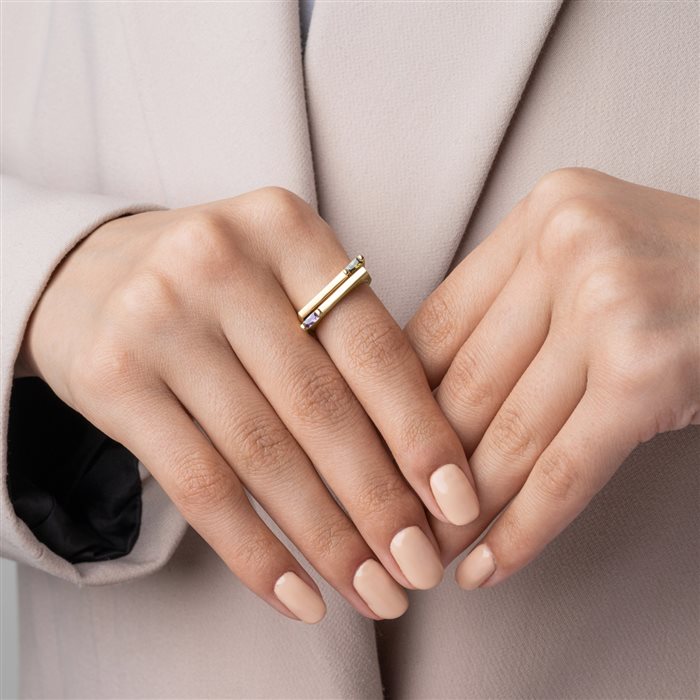 انگشتر طلا زنانه شمیم بنفش