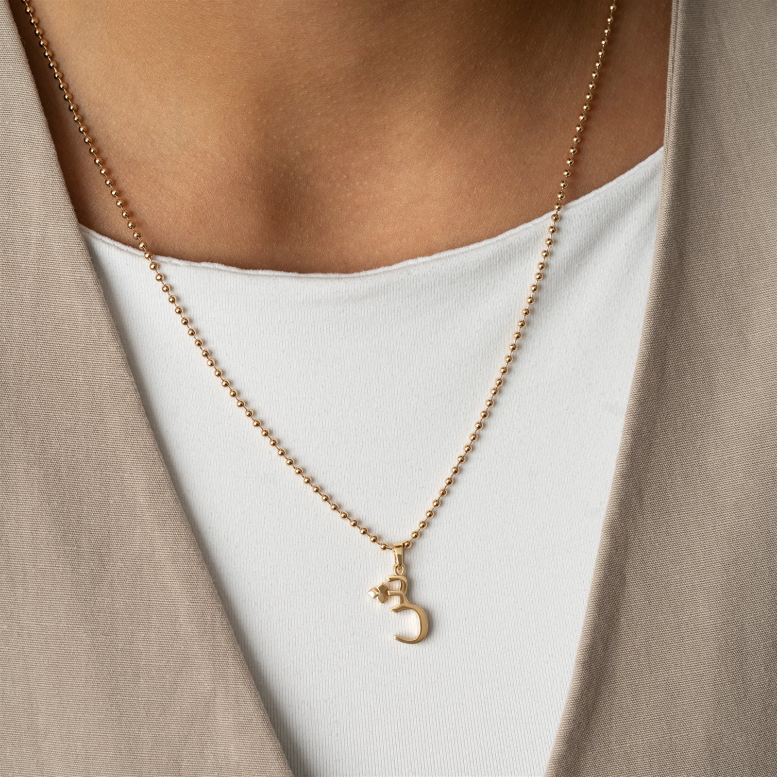 آویز طلا زنانه حرف ش