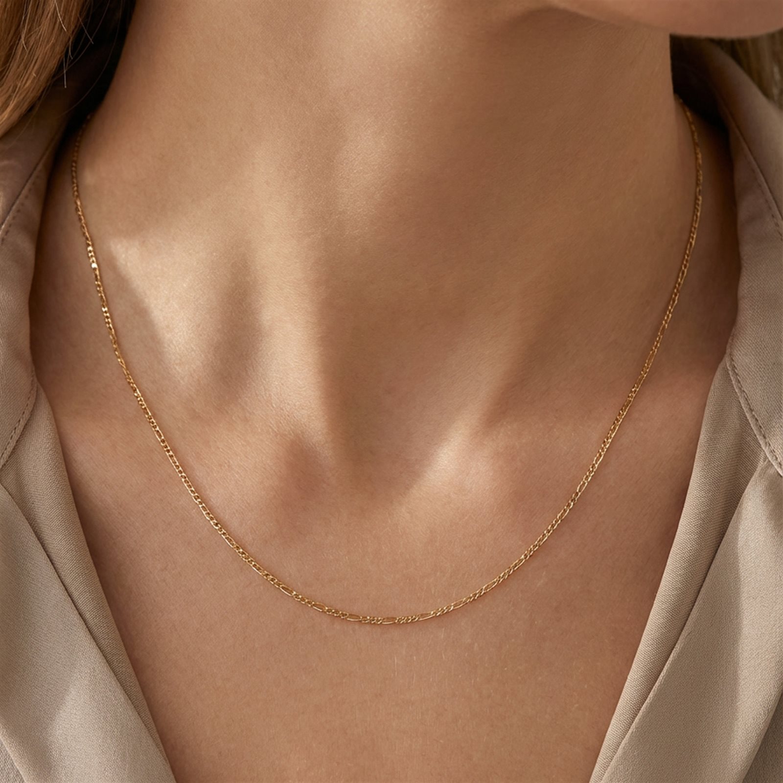 زنجیر طلا زنانه بافت فیگارو زنجیر طلا زنانه بافت فیگارو