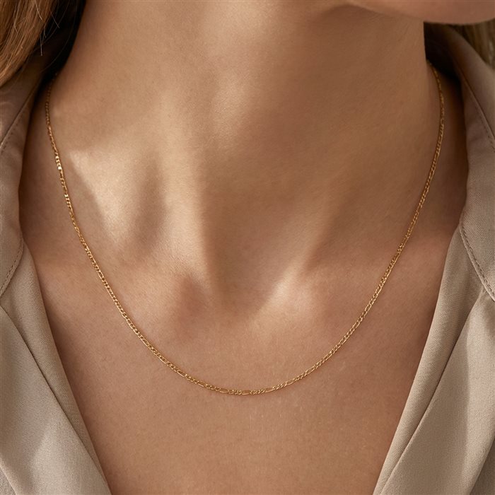 زنجیر طلا زنانه بافت فیگارو 