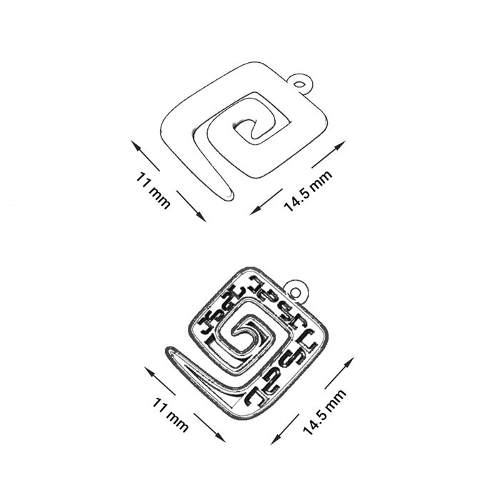 آویز طلا زنانه اسپیرال