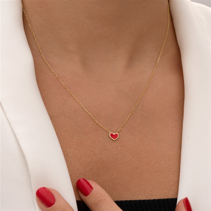 گردنبند طلا زنانه قلب روژ