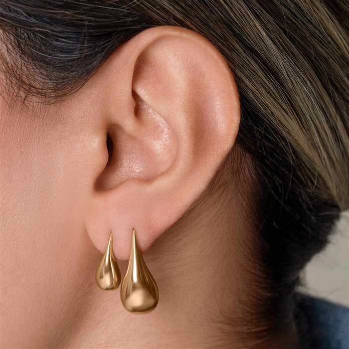گوشواره طلا زنانه قطره بزرگ