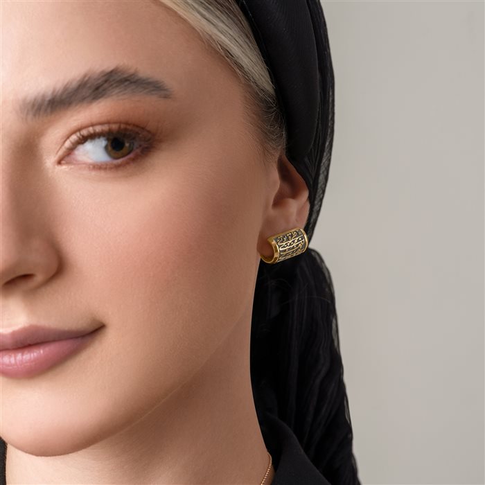 گوشواره طلا زنانه زر و خط قند تویی