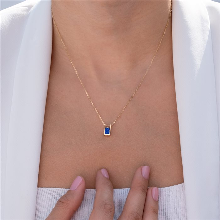 گردنبند طلا زنانه الای آبی