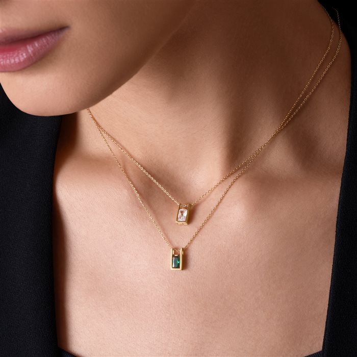 گردنبند طلا زنانه الای سبز