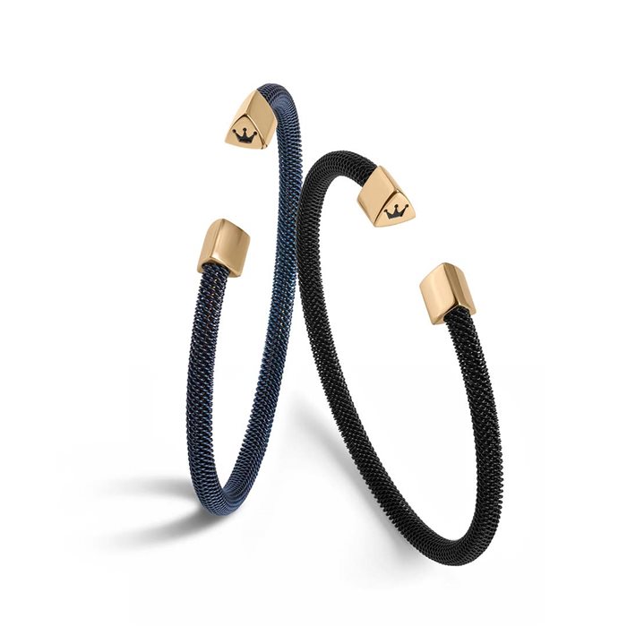 دستبند طلا مردانه برنا سورمه‌ای