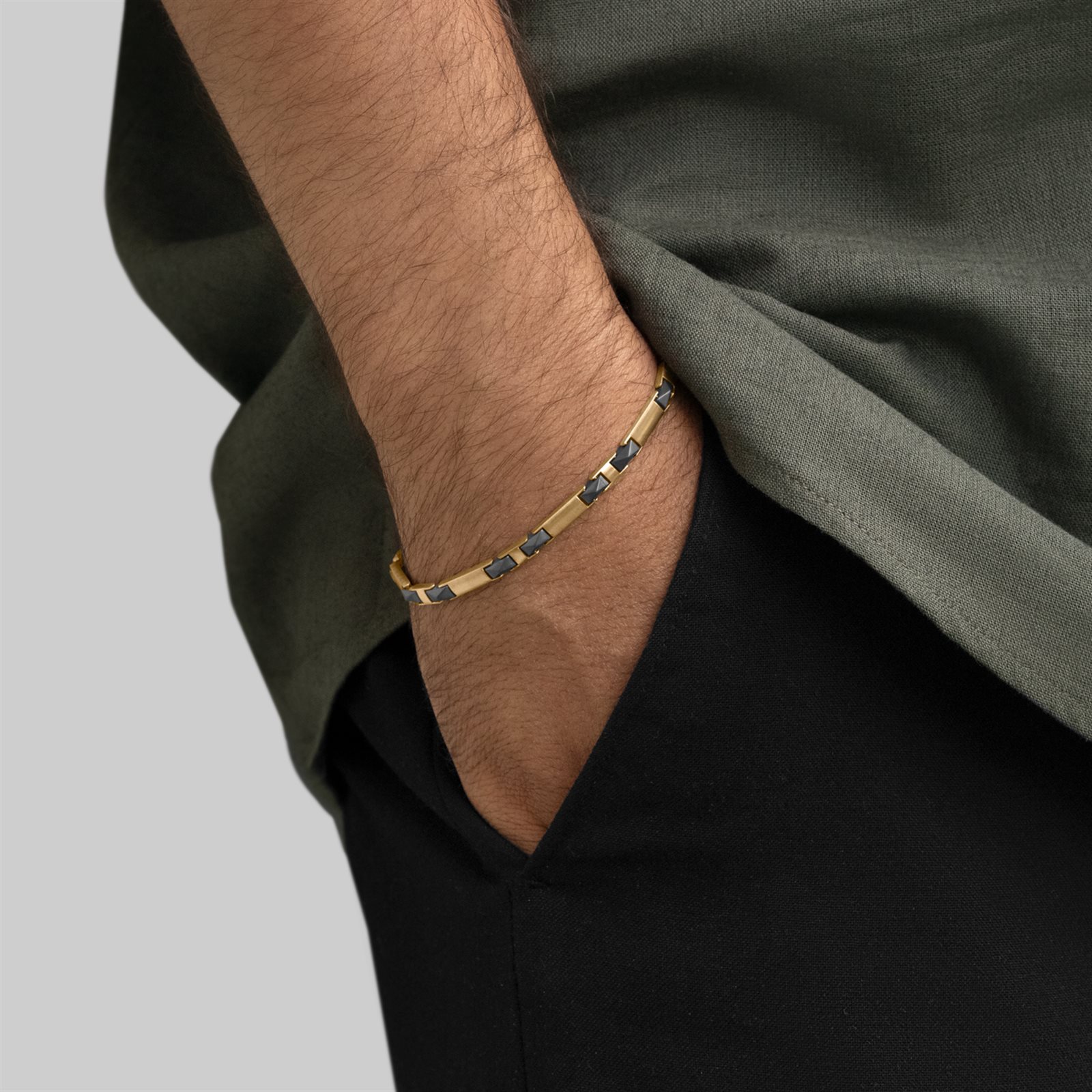 دستبند سنگ و طلا مردانه سورنا