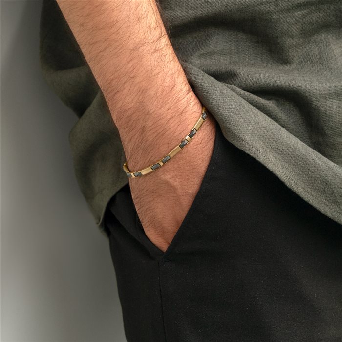 دستبند سنگ و طلا مردانه سورنا