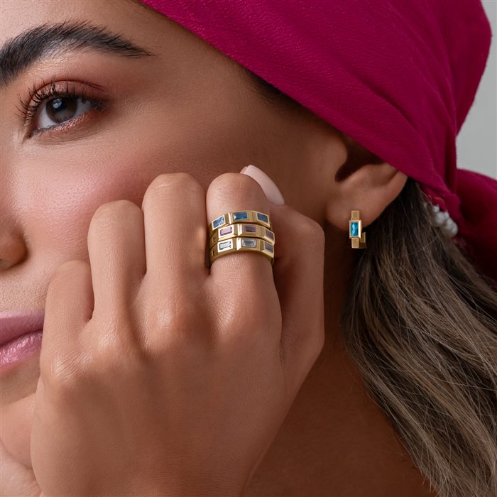 انگشتر طلا زنانه ژاو آبی