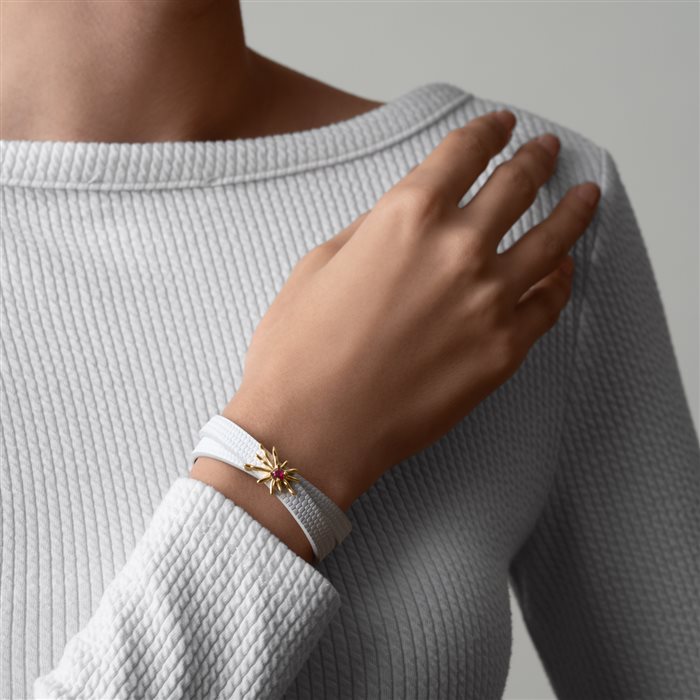 دستبند چرم و طلا زنانه نوا