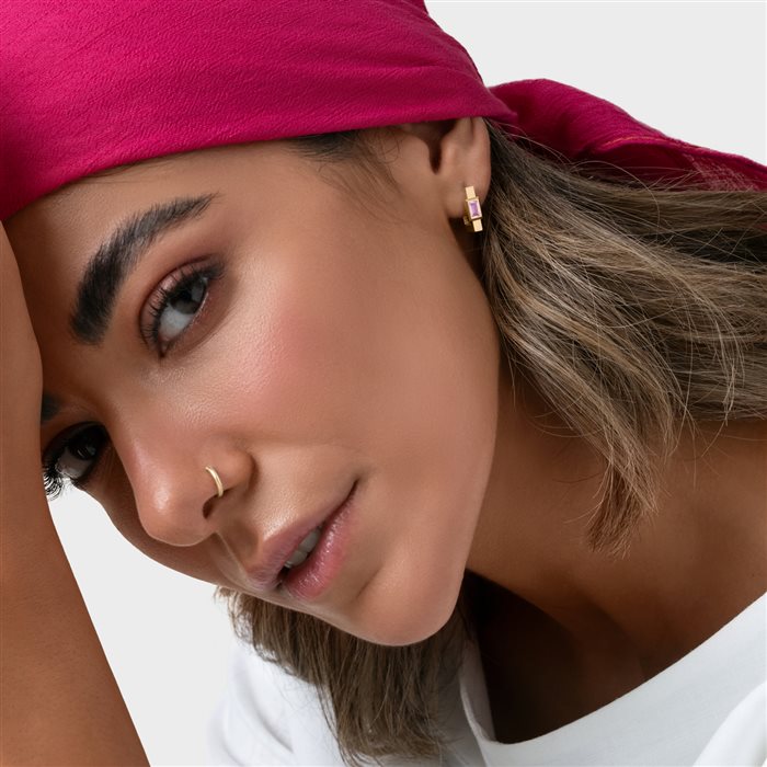 گوشواره طلا زنانه ژاو صورتی