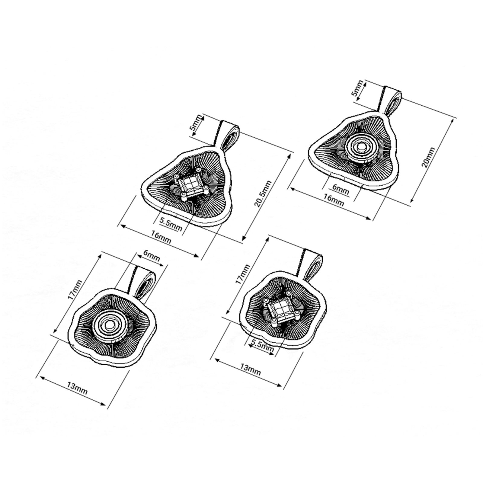 آویز طلا زنانه نورا مثلث