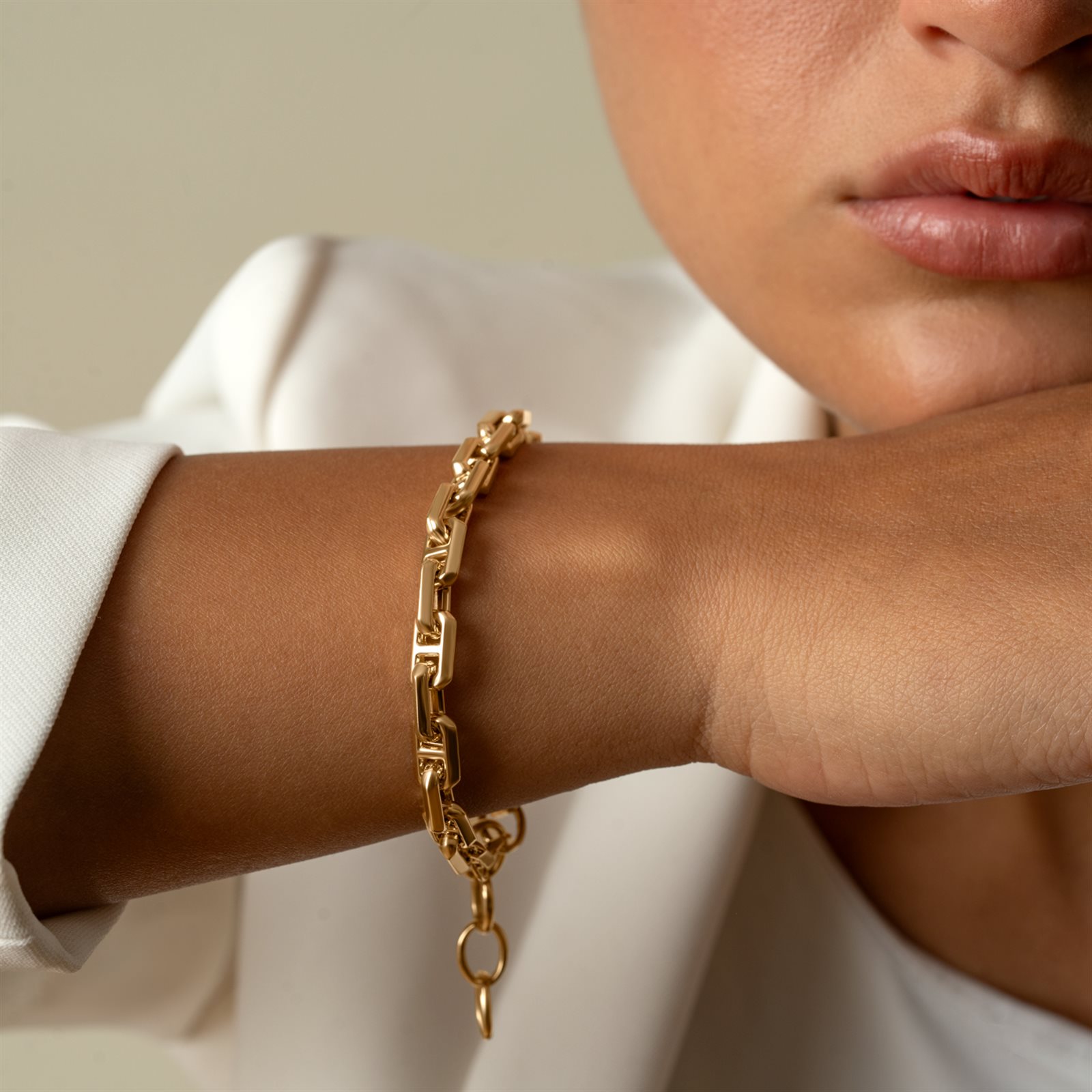 دستبند طلا زنانه هالوی خط