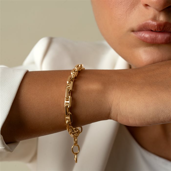 دستبند طلا زنانه هالوی خط