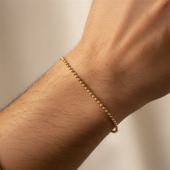 دستبند طلا مردانه توپی کوچک