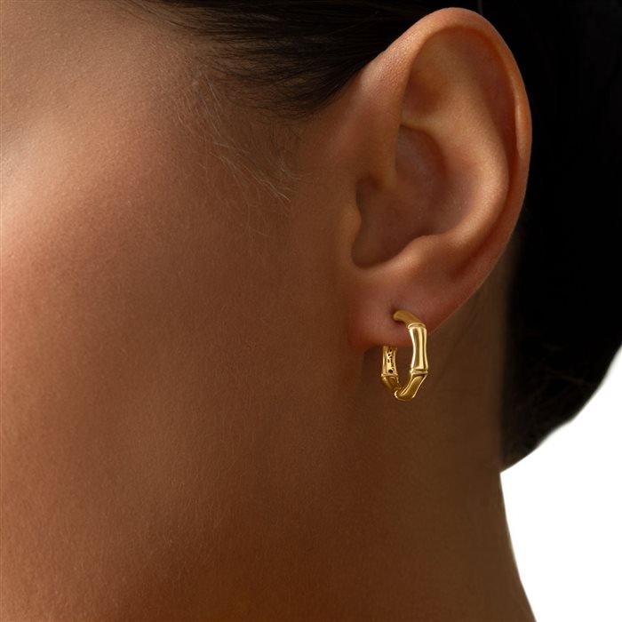 گوشواره طلا زنانه کلیپسی بامبو